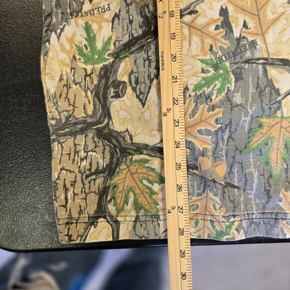 Vintage 80s Predator Camouflage Long Sleeve Shirt XL Cotton Bark  Oak Leaf Patte - Picture 10 of 11